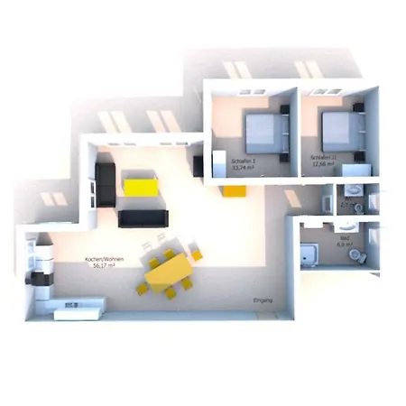 92qm Allergikerfreundlich 2 Schlafzimmer 2 Wc Terrasse アパート